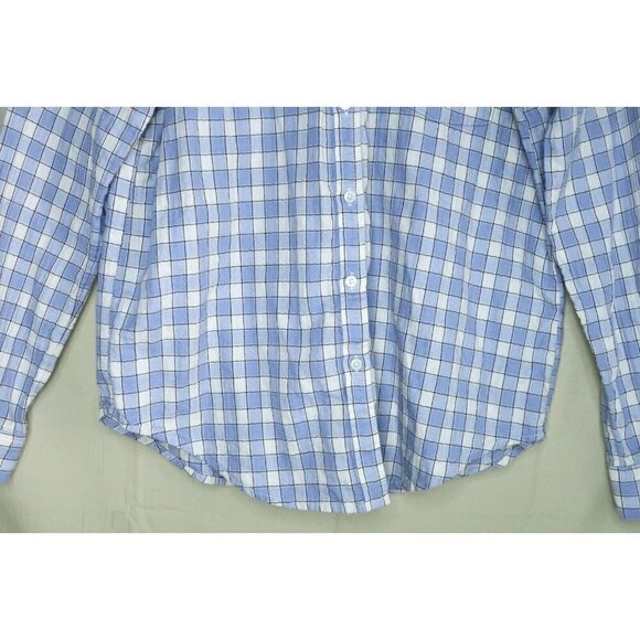 Lucky Brand Button Up Flannel Shirt Men's Small Blue White Plaid Long Sleeves - Picture 3 of 9